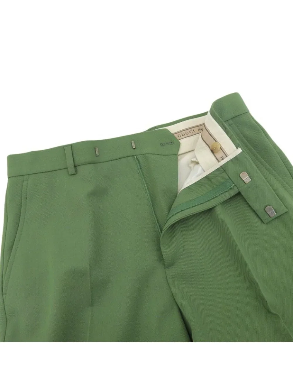 Gucci Wool Pleated Trousers Pants Green 46